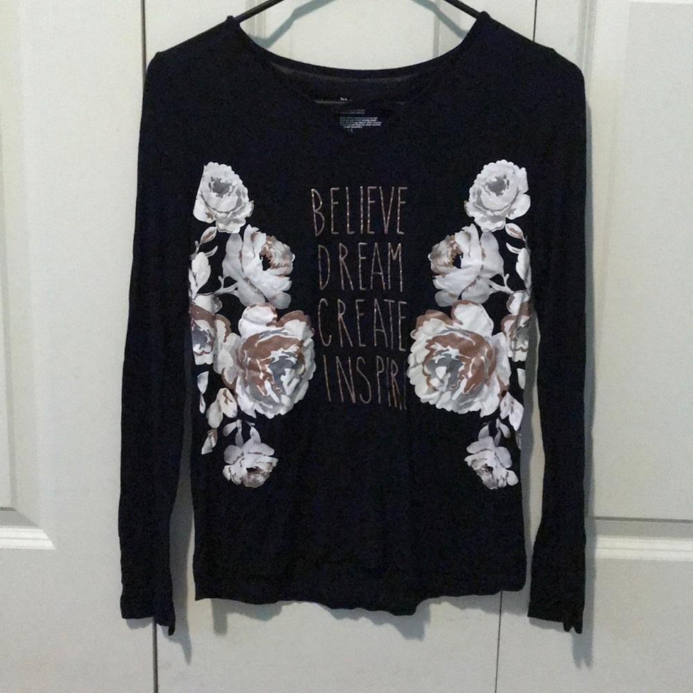 Black long sleeve girls shirt